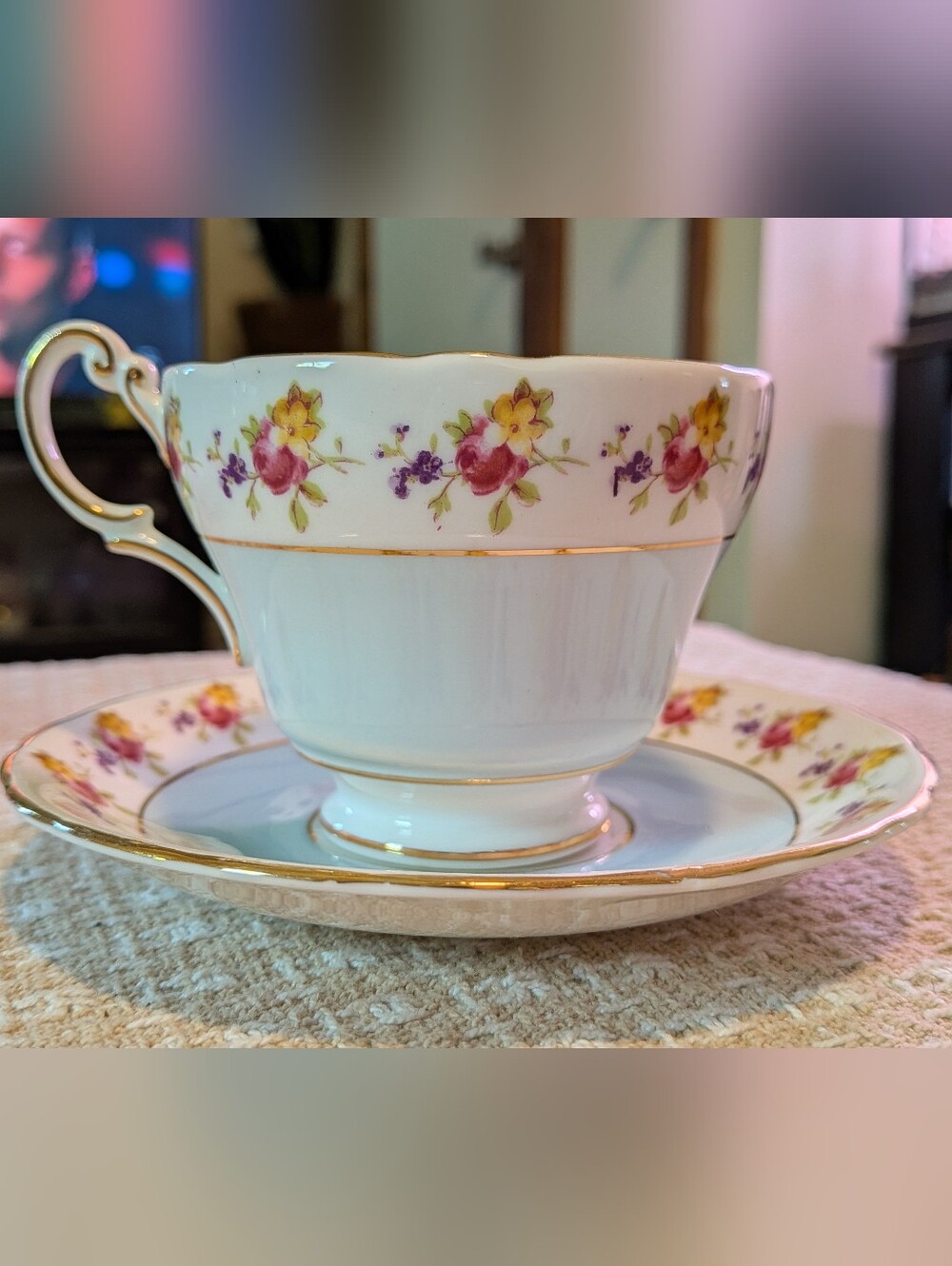 Vintage Victoria Fine Bone China Teacup and Saucer